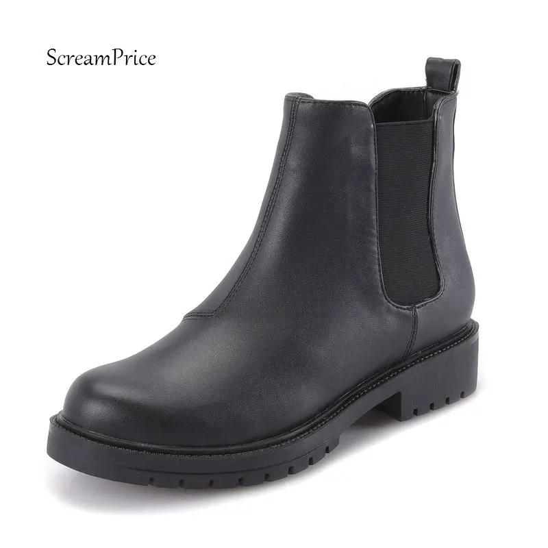 

Female Faux Suede Comfort Low Heel Chelsea Boots Fashion Round Toe Women Fall Winter Ankle Boots Black Wine red