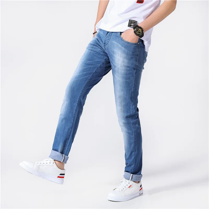 Slim fit straight leg monkey area two colors bottom folded men denim jeans  pant trouser|Jeans| - AliExpress