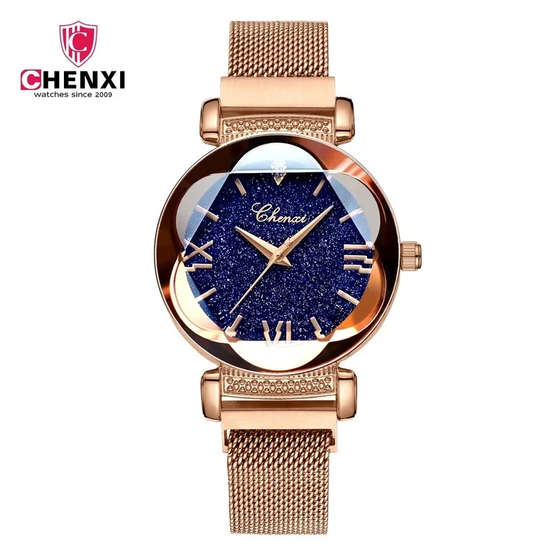 

Web celebrity fashionable starry night dial ladies watch magnet milan mesh with dawn new quartz watch the best gift