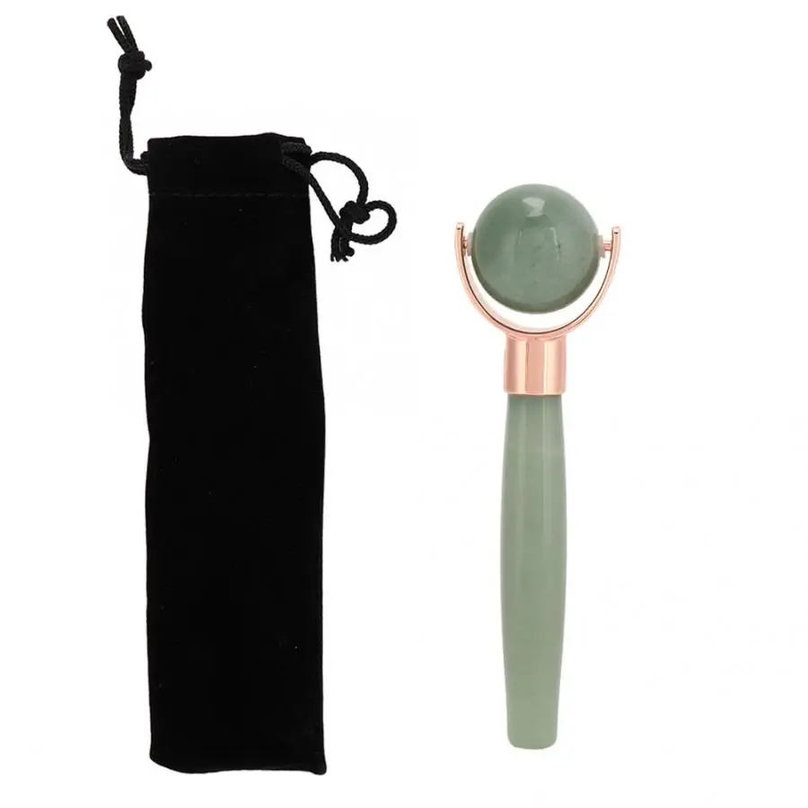 

Aventurine Facial Massage Roller Slimming Anti Wrinkle Beauty Tool with Bag Massager