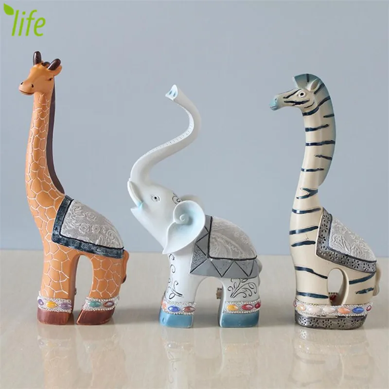 Dmls الشخصيات الإبداعية هدية الزفاف الحديثة الراتنج ديكور المنزل الفيل الزرافة التماثيل artware 1 قطعة شحن مجاني