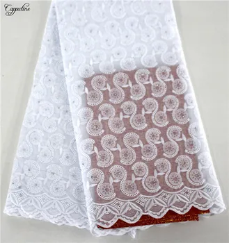 

Excellent party dress material white Swiss voile material African cotton dry lace fabric BCZ1(5yards/lot)