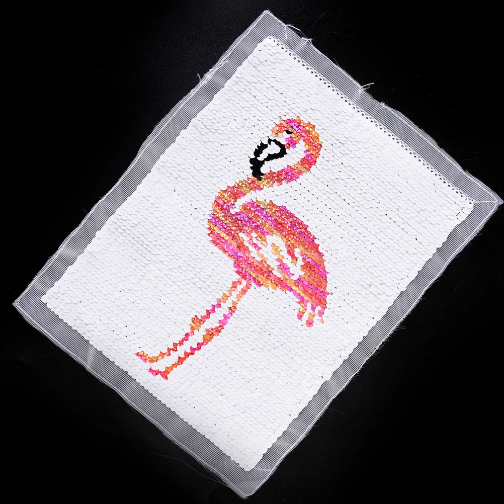 New 1pcs Pink Flamingo Applique Embroidery Patch For Clothing Clothes Sew-On Iron-On Sewing Sticker Clothes Decoration Crafts