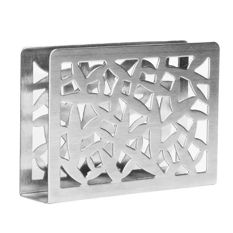 

Stainless Steel Tissue Holder Desktop Napkin Stand Creative Serviette Holder For Hotel Home Restaurant (Hollow Out Flower)