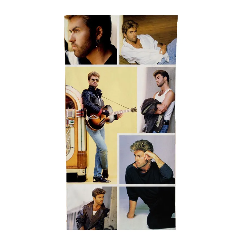 

Hot George Michael Collage Beach Shower Curtain Microfiber Lightweight Travel Towels for Bath Swim Faith Careless Whisper Gifts
