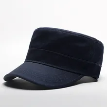 Для мужчин черный армии cap hat однотонные хлопковые головные уборы для Для мужчин плоская крыша Военная шляпа курсант Patrol Hat Безопасности армии шляпы
