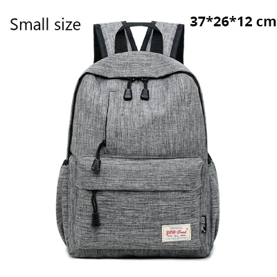 ZENBEFE льняной usb порт для зарядки маленький рюкзак унисекс школьная сумка для подростков школьный рюкзак для студентов рюкзаки дорожная сумка - Цвет: Small grey
