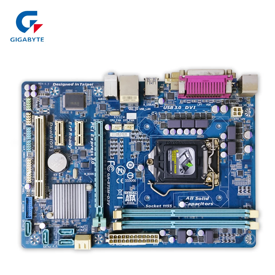 Original Gigabyte GA B75M D3V Desktop Motherboard B75M D3V B75 Socket