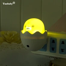 Tanbaby AC110-220V Wall Socket Lamp US EU Plug LED Mini Yellow Duck Night Light Carton Light Control Sensor Gift for Kids Baby led nightlights wall socket lamps cartoon chick light control sensor sensor night light for kids bedroom bedside lamp us plug