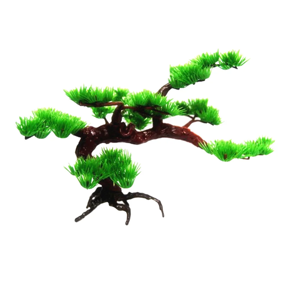 

1 PC Aquarium Rock Bonsai Fish Tank Rockery Artificial Pine Tree Plant Aquarium Decoration Accessories (Big Pine Tree)