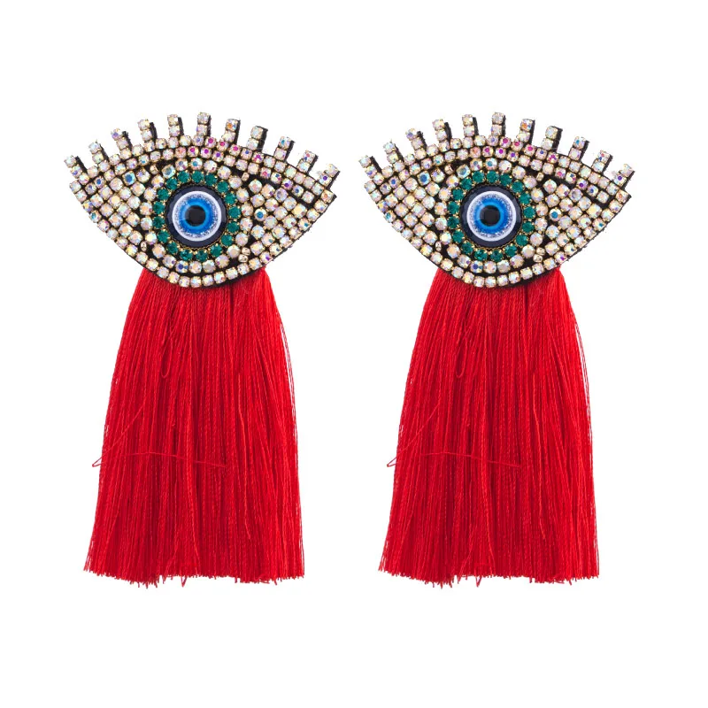  Bohemian Beaded Eyes Tassel Earrings for Women Unique Design Wedding Jewelry Handmade Colorful Fringed Drop Earrings (5)