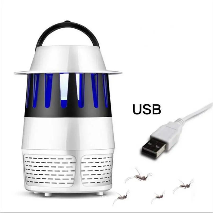 USB электронный светодиодный комаров, УФ-свет, электрическая ловушка для комаров, летающая лампа для уничтожения насекомых, для внутренней спальни, кухни, ночник - Цвет: white Mosquito lamp