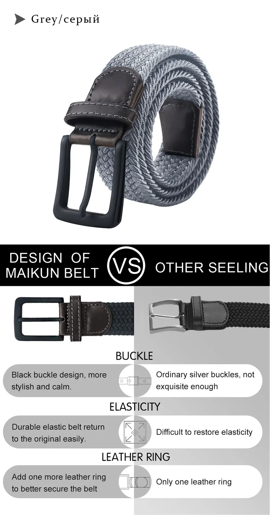 MaiKun Canvas Belts for Women Fashion Elastic Female Belt Metal Pin Buckle Military Tactical Strap for Pants Jeans