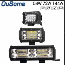 2 pieces 5″ 54W 5.5″ 72W 8.5″ 144W high power IP67 waterproof 6000K white 10-30V DC offroad car led work light 12v 24v