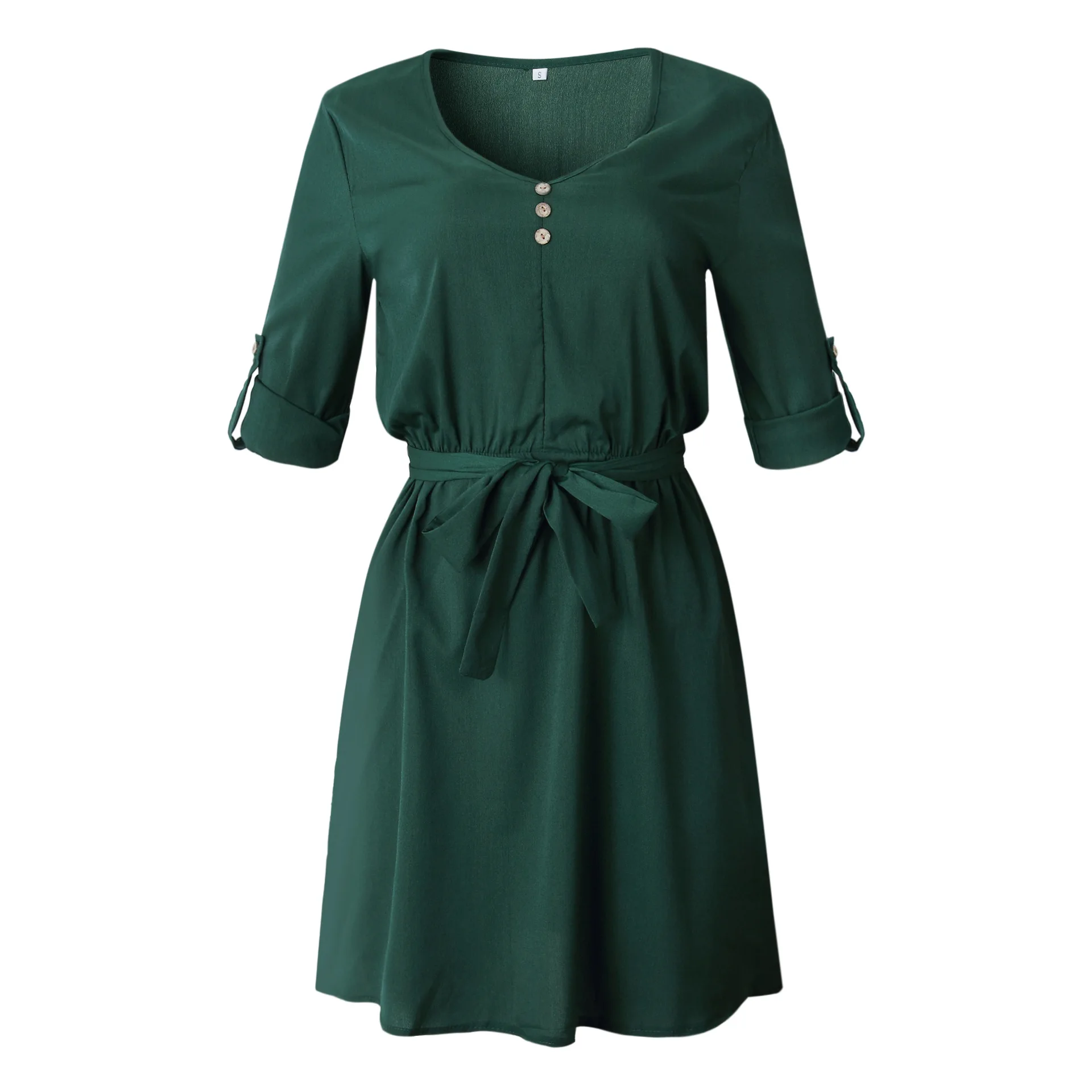 Летние женские платья, женское сексуальное офисное платье с v-образным вырезом и половинным рукавом, зеленое Бандажное платье, Повседневное платье, шифоновое мини платье Vestidos Sun