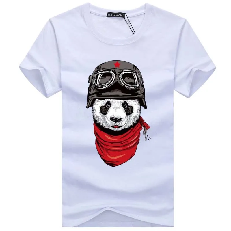 Летняя Новинка года; модная мужская футболка с короткими рукавами и принтом милой панды; Забавные футболки в стиле Харадзюку; хипстерские крутые футболки с круглым вырезом