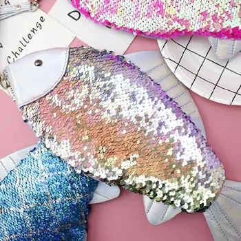 

Women Sequins Fish Evening Bag Coin Purse Handbag Pencil Case Phone Pouch Organizer