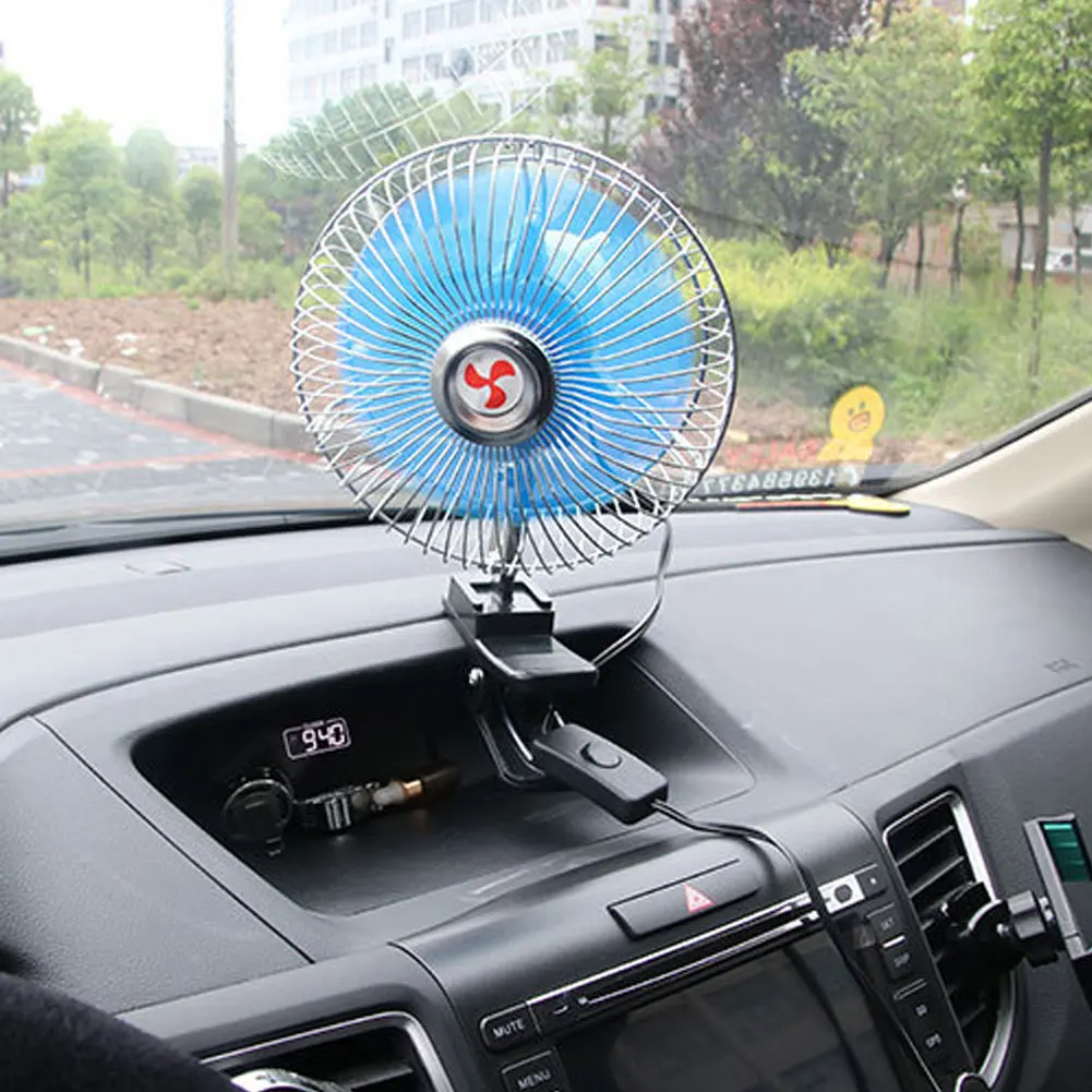 Portable 6inch 12v24v Dashboard Vehicle Auto Car Cooling Fan Oscillating Clip On Fan Dxy88 In