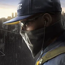 A Set of Watch Dogs 2 Mask Cap and Glasses Scarf Cosplay Costume Hat Watch Dogs Face Mask