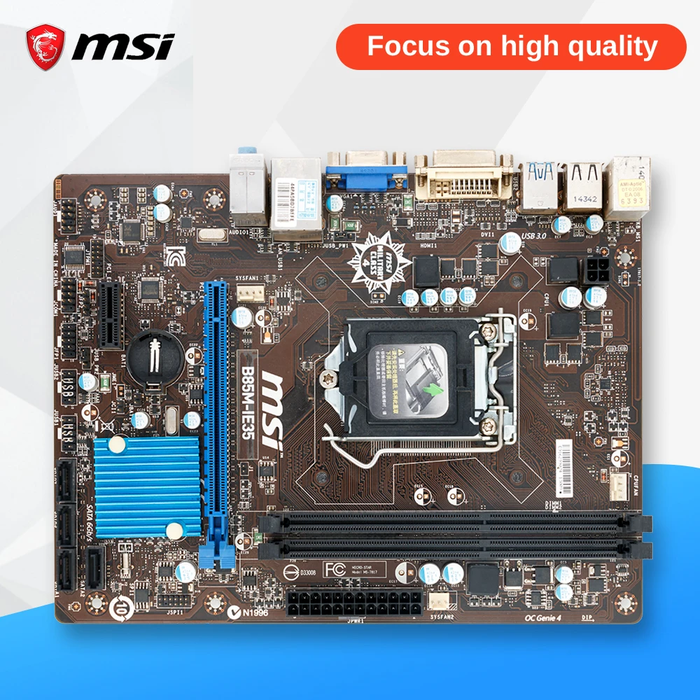 MSI B85M-IE35 Desktop Motherboard B85 Socket LGA 1150 i3 i5 i7 DDR3 16G SATA3 USB3.0 Micro-ATX asus b85m v5 plus desktop motherboard b85 socket lga 1150 i7 i5 i3 ddr3 16g sata3 micro atx