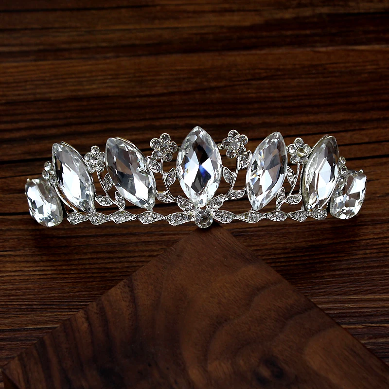

Luxury Clear Crystal Peacock Pageant Wedding Crown With Comb Rhinestone Bride Tiara Headdress For Women Hair Accessories