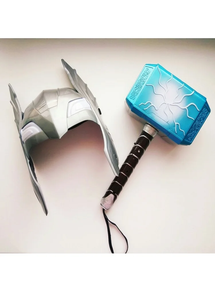 

Avengers Alliance Series PVC Cosplay Props Thor's Hammer mask Luminous Thor Hammer 28cm Halloween Show gift Props Weapons Model