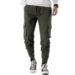 Новинка весны хип-хоп Штаны Для мужчин модные Повседневное пот Штаны брюки Для мужчин Уличная карманный дизайн гарем перевозка брюк ABZ111