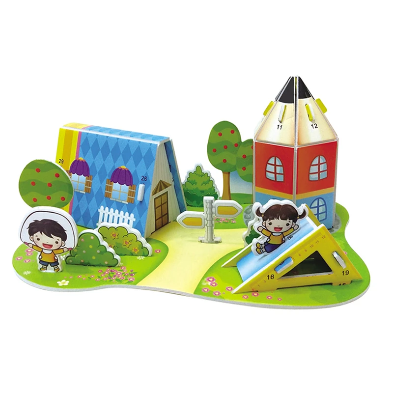 

3D Puzzle Safe Foam Model Building Model Building Kits Diy Amusement Park Park Rocket Toys for Children