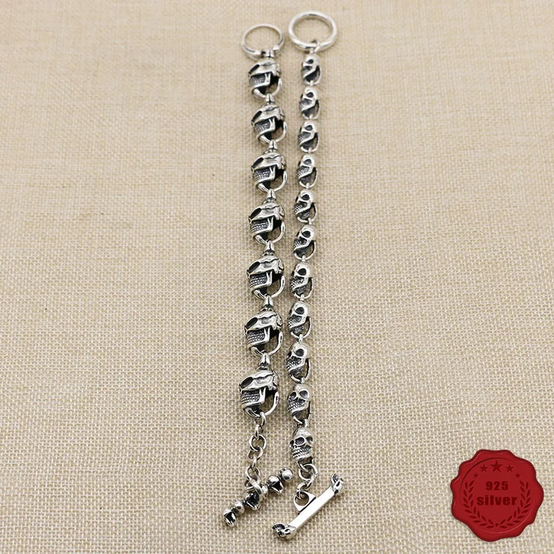 

925 sterling silver bracelet new retro fashion punk hip-hop hip hop personality skull styling jewelry lover 2019 new hot sale