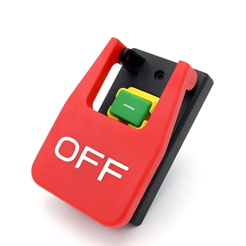 

Off-On Red Cover Emergency Stop Push Button Switch 16A Power-Off/Undervoltage Protection Electromagnetic Start Switch