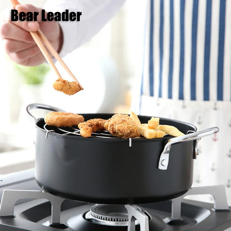 

Bear Leader 20CM Fryer Home Small Fryer Pans Non-Stick General Use For Gas and Induction Cooker Pans
