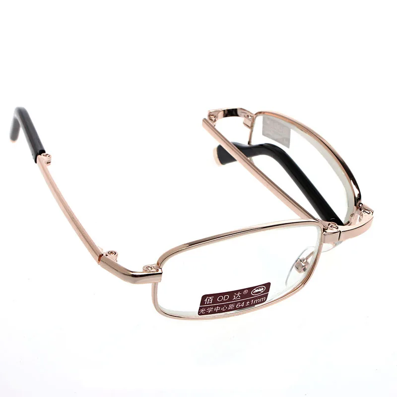 1 шт. мини складные очки для чтения металлический чехол с полной рамкой очки+ 1,00 до+ 4,00