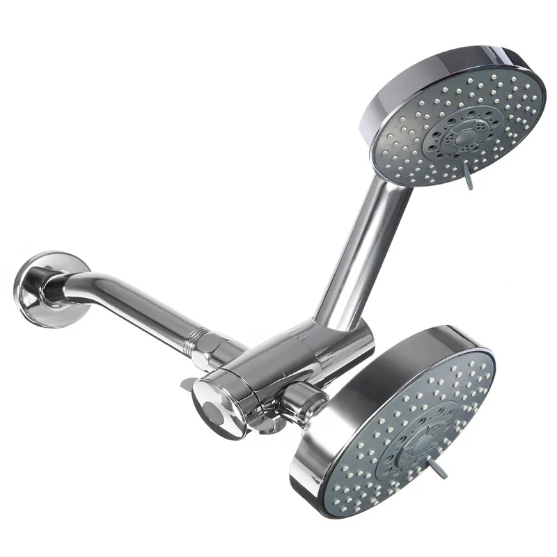 

High-quality 5 Function Dual Handheld Shower head Combo System Brushed Nickel Water Saving Rainfall Oxygeic Shower Setting