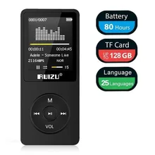 MP3 плеер RUIZU X02 ультра тонкий музыкальный плеер с fm-радио, диктофон, воспроизведение видео, чтение текста, 80 часов воспроизведения