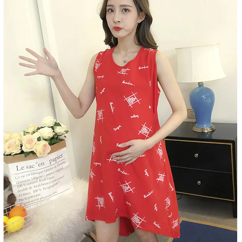 Cotton short Wear sleeved summer Nightgown lactation month pregnant woman lactation clothes fashion summer pajamas pajamas out