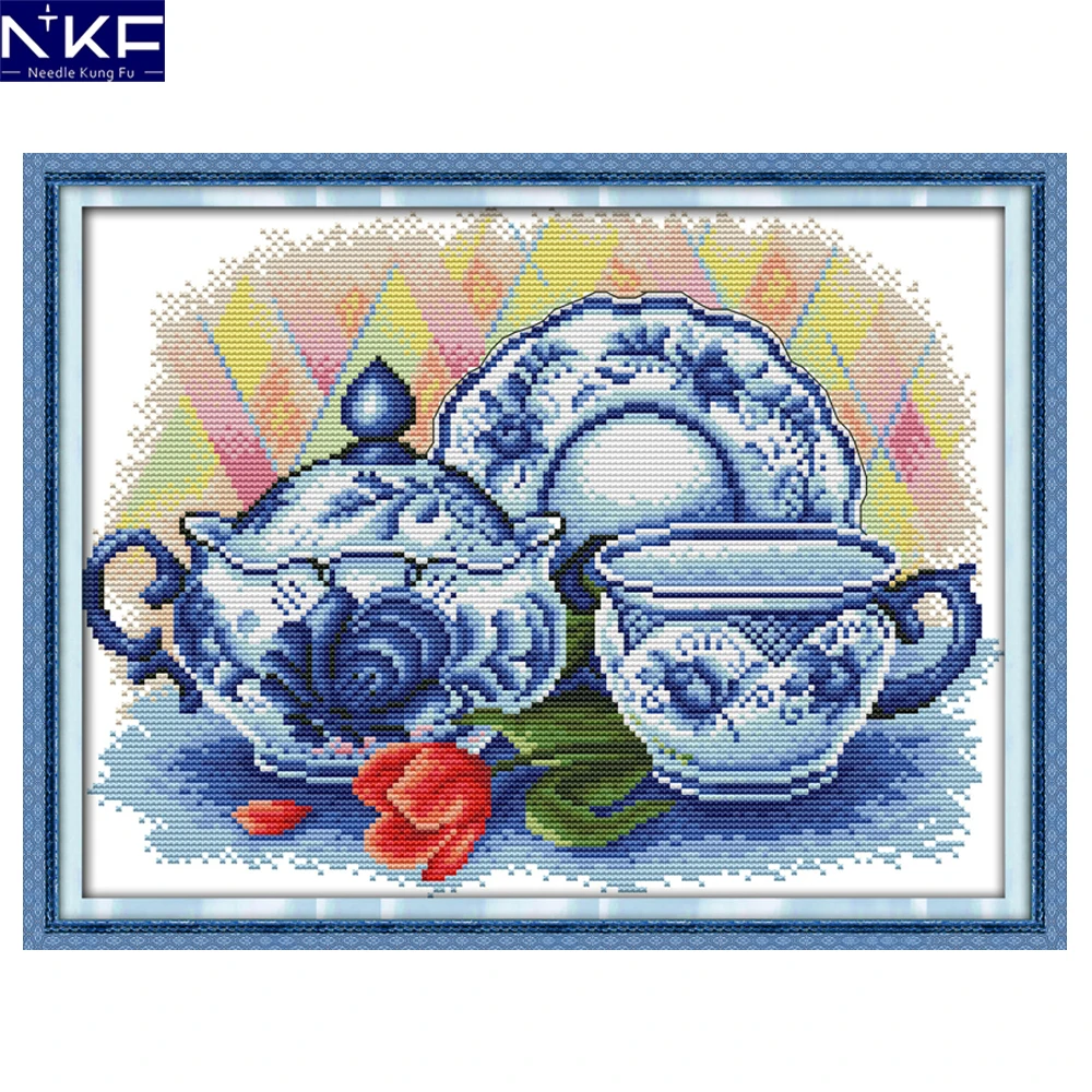 NKF The Celadon Teapot Cross Stitch Handmade Cross Stitch Set DIY Kit