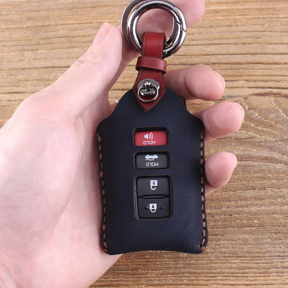 KEYYOU Смарт натуральная кожа ключ чехол для ключей 4 кнопки Toyota RAV4 Avalon Camry 2012 2013 2014 2015