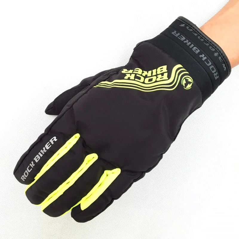 ROCK BIKER Winter Motorcycle Gloves Men Racing 100% Waterproof Windproof Warm Cycling Bicycle Cold Luvas Motor Guantes Glove