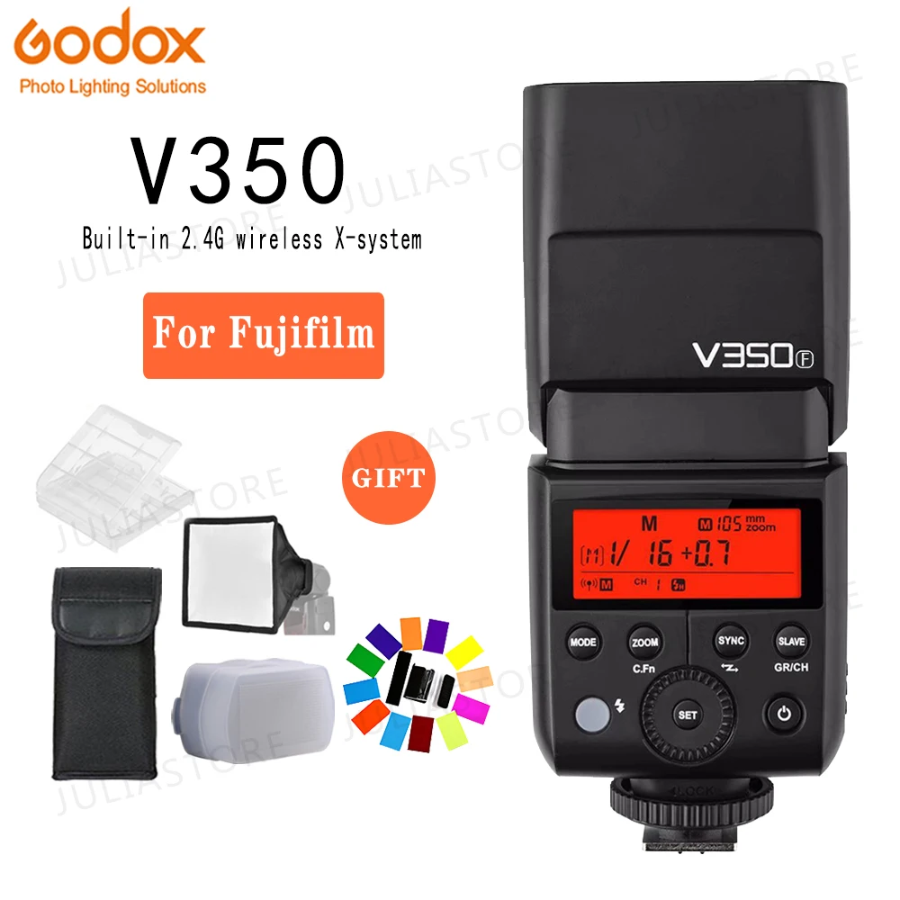 

Godox V350F Flashes Speedlite Wireless TTL Mode Camera Flash SpeedlightTTL 1/8000s HSS for Fujifilm with Li-ion Battery