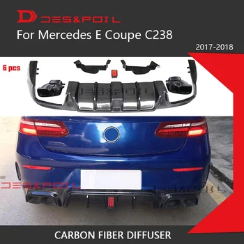 

New E Coupe C238 W238 Carbon Fiber Lip Rear Diffuser Exhaust Tips For Mercedes 2017-2018 B Style E350 E400 E320 E63 Amg Sports