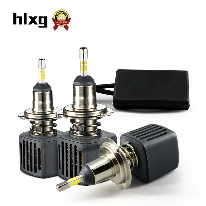 

HLXG 2pcs Mini Car Headlight Bulbs H7 LED 4 Sides 360 degree 10000LM 40W 6500K With SAMSUNG CSP CHIPS Auto Lights 12V
