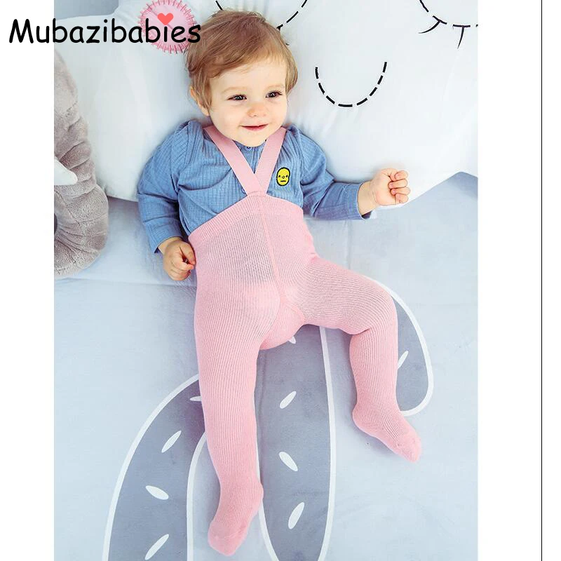 

Mubazibabies Autumn and Winter Baby Cotton High Waist Pantyhose Protect the navel Children's Suspender Tights Kids Tights