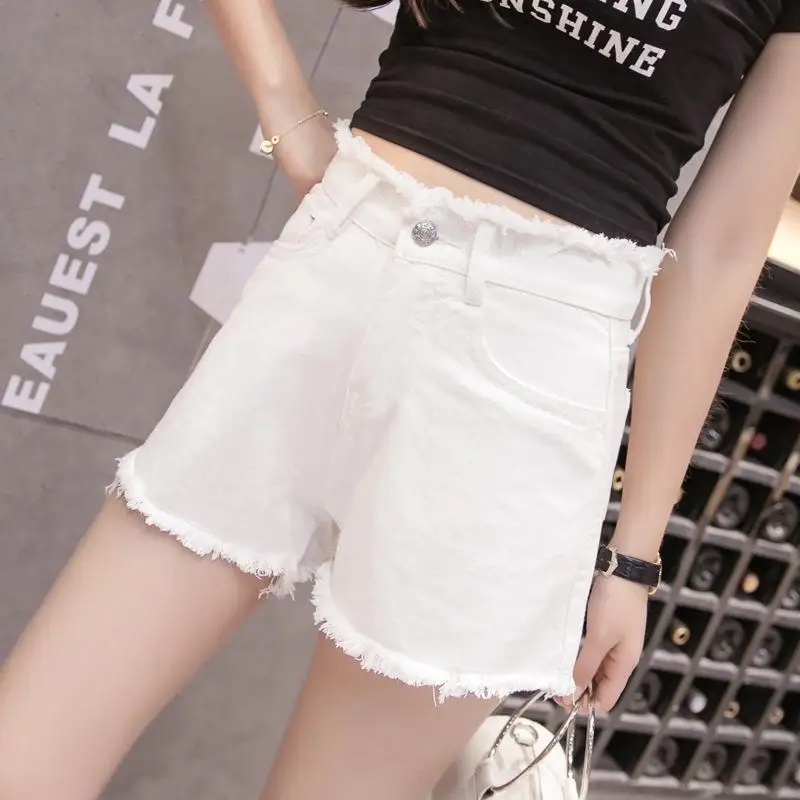 купить! 2019 New Yfashion Летние Джинсовые Шорты Женские Шорты Rough Edge с Высокой Талией Широкие Ноги Лучш Лучший!