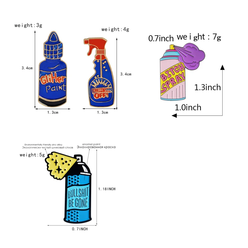 Спрей коллекция! Чистая отталкивающая пуговица большая бутылка краска эмаль брошь моющее средство булавка для куртки значок