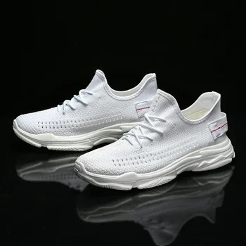 

Ins Fashion Summer Comfortable Breathable Casual Shoes Student Sports Flyknit Mesh White Shoes Zapatos De Hombre