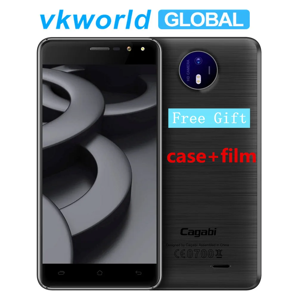 

VKworld Cagabi One Mobile Phone 5.0" IPS MTK6580A Quad Core Android 6.0 1GB RAM 8GB ROM Dual Flash GPS FM Flashlight Cell phones