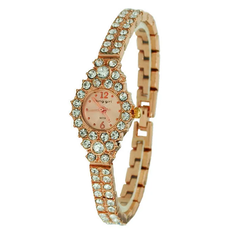 King Girl Top Brand Luxury Gold Watches Women Bling Full Diamond Quartz
