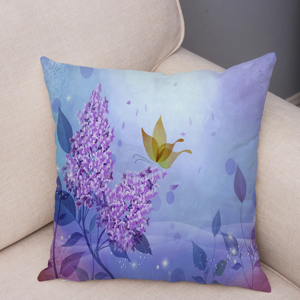 Super Soft Short Plush Cushion Cover Flower Green Plant Pillow Covers 45*45cm Throw Pillows Cases Sofa Home Decor Pillowcase | Дом и сад