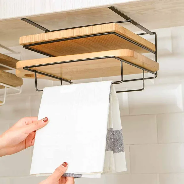 Cheap Double Wrought Iron Free Punch Hanging Chopping Blocks Storage Rack Home Kitchen Cabinet Wardrobe Cutting Board Dishcloth Holder Cheap Double Wrought Iron Free Punch Hanging Chopping Blocks Storage Rack Home Kitchen Cabinet Wardrobe Cutting Board Dishcloth Holder