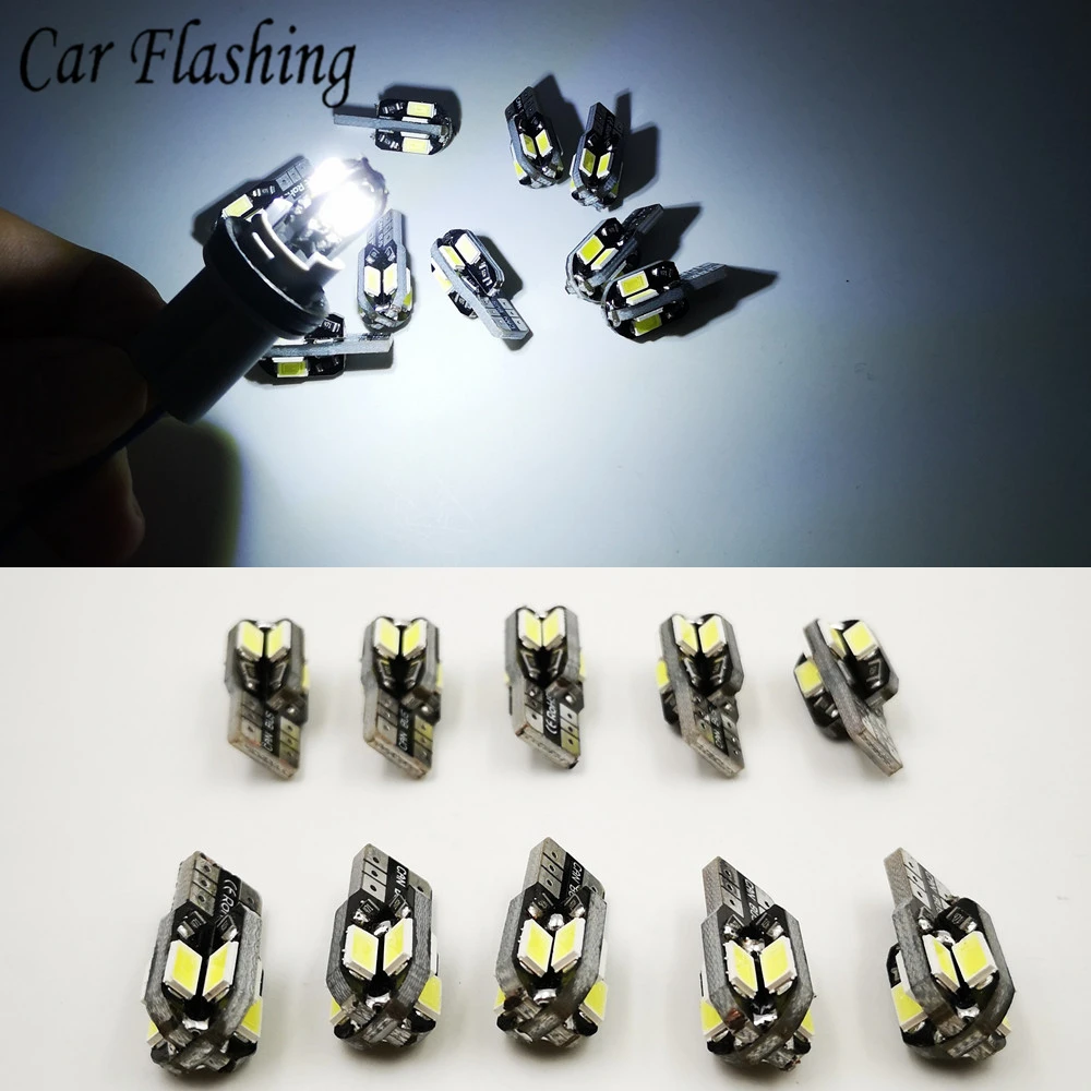 30 шт. T10 светодиодный лампочка для салона автомобиля Canbus Error Free T10 белый 5730 8SMD светодиодный 12 V автомобиль Боковое освещение белая лампочка для машины для укладки волос